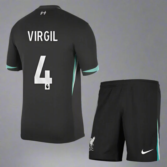 Black Liverpool FC Away Jersey with Van Dijk Name and Number 4